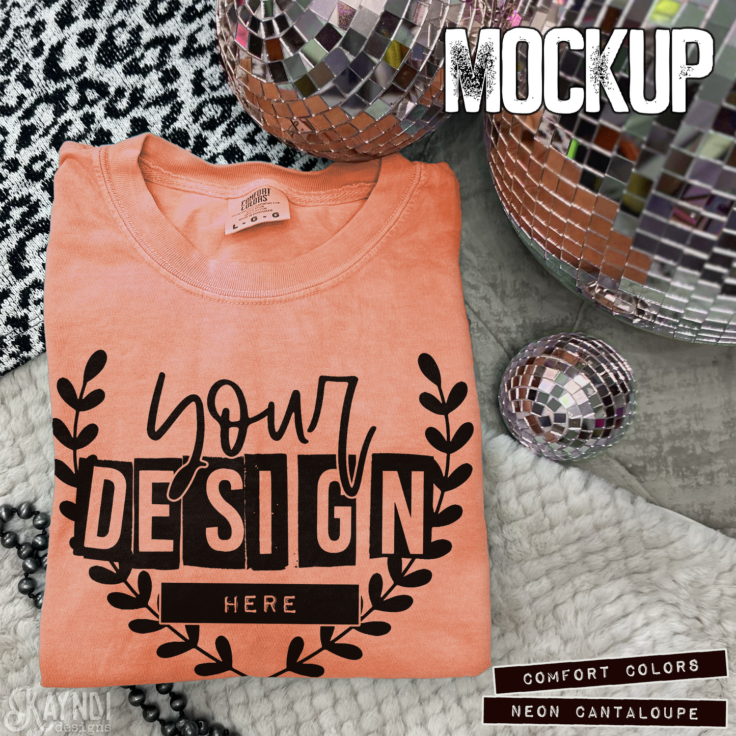 Comfort Colors Neon Cantaloupe High Quality JPG File Mock-up