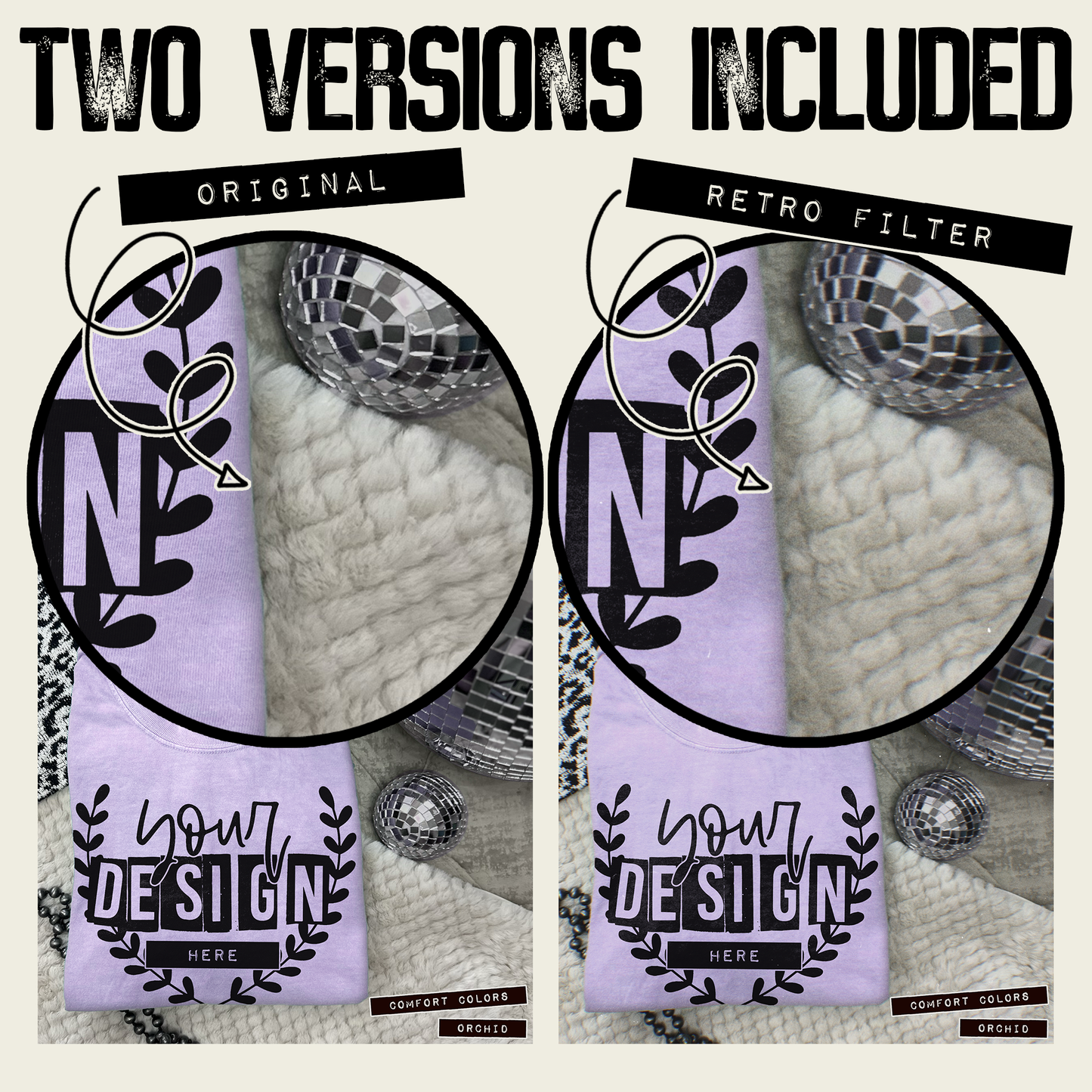 Comfort Colors Orchid High Quality PSD File with Smart Object Mock-up