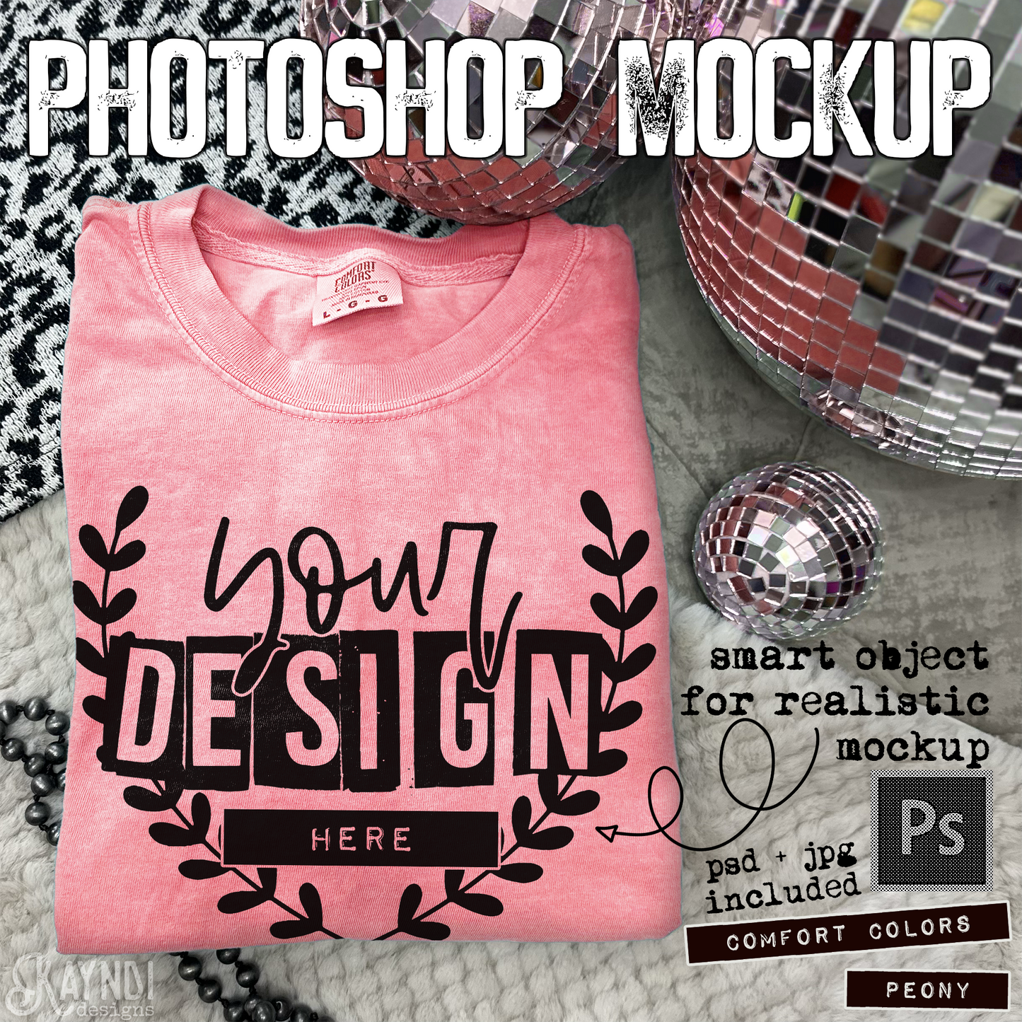 Comfort Colors Peony High Quality PSD File with Smart Object Mock-up