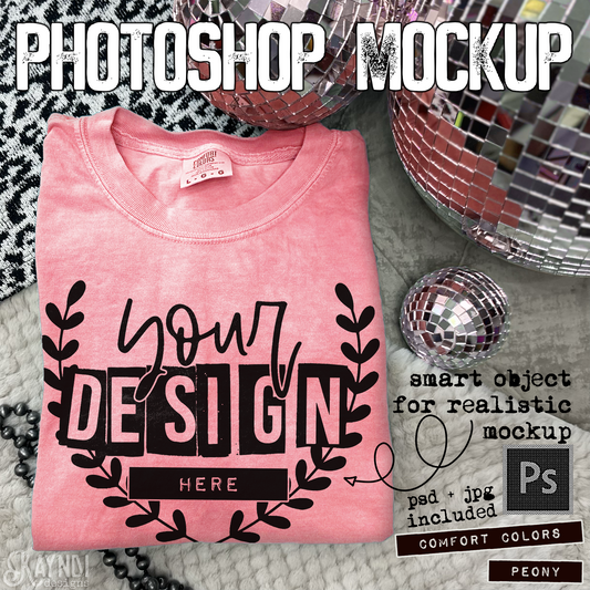 Comfort Colors Peony High Quality PSD File with Smart Object Mock-up