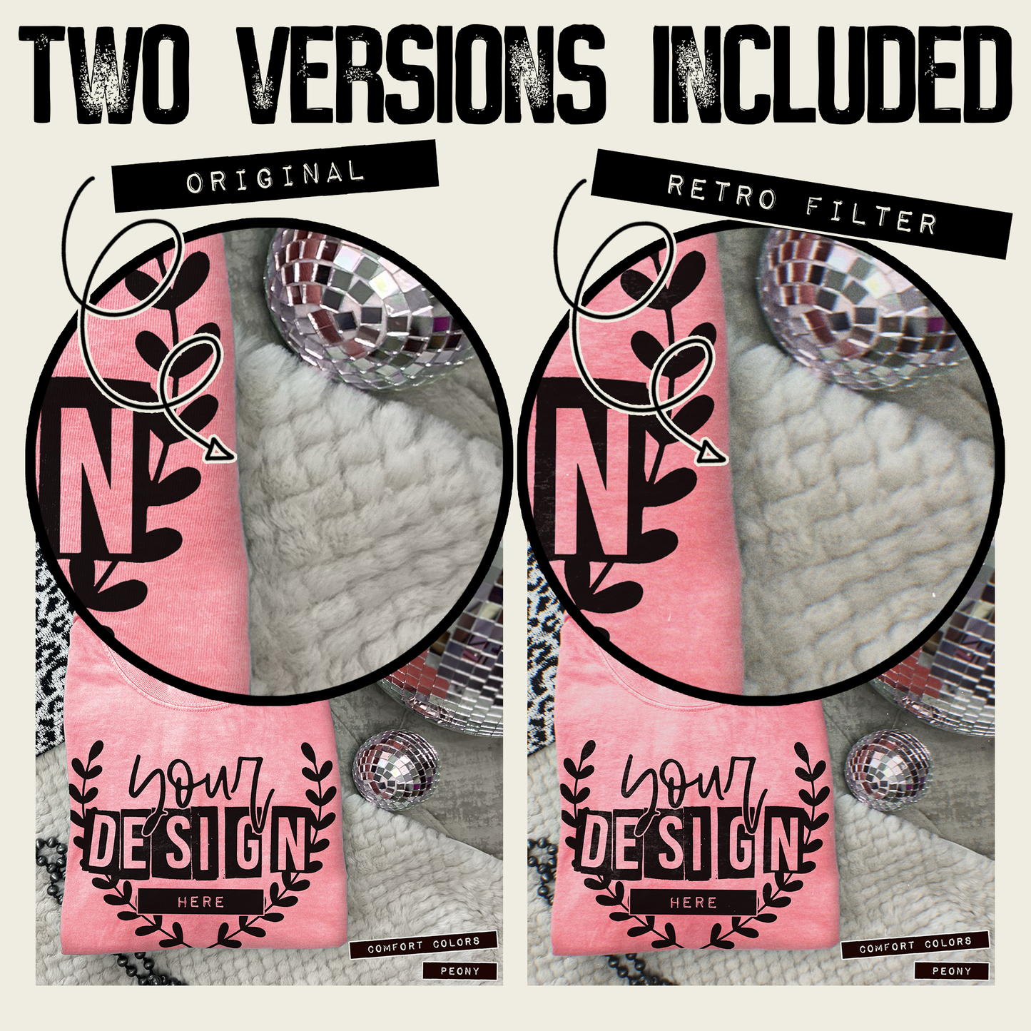 Comfort Colors Peony High Quality PSD File with Smart Object Mock-up