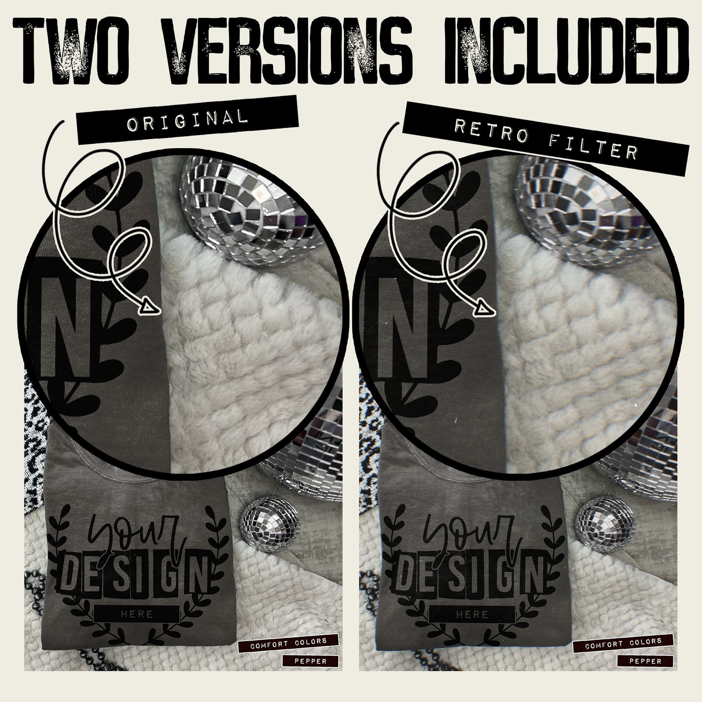 Comfort Colors Pepper High Quality PSD File with Smart Object Mock-up