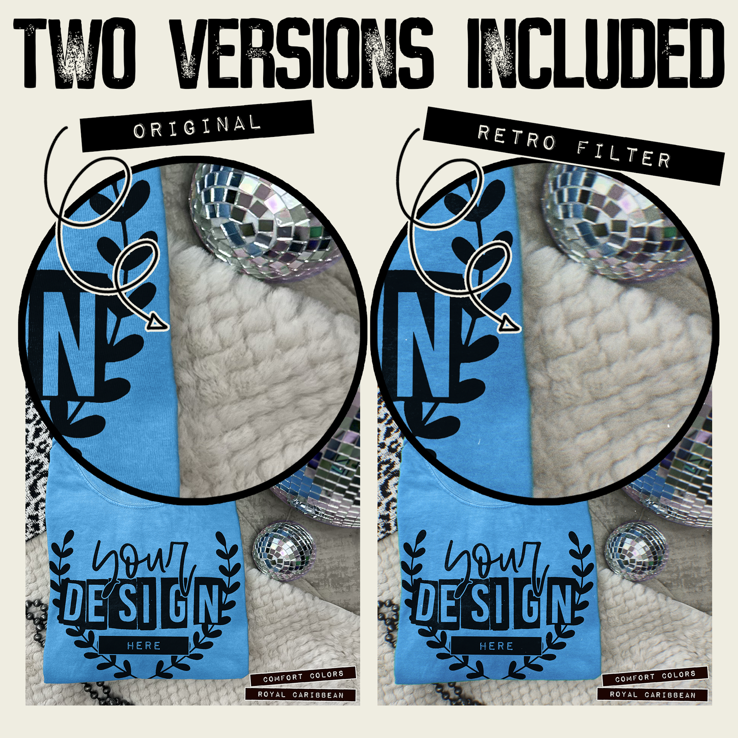 Comfort Colors Royal Caribean High Quality PSD File with Smart Object Mock-up