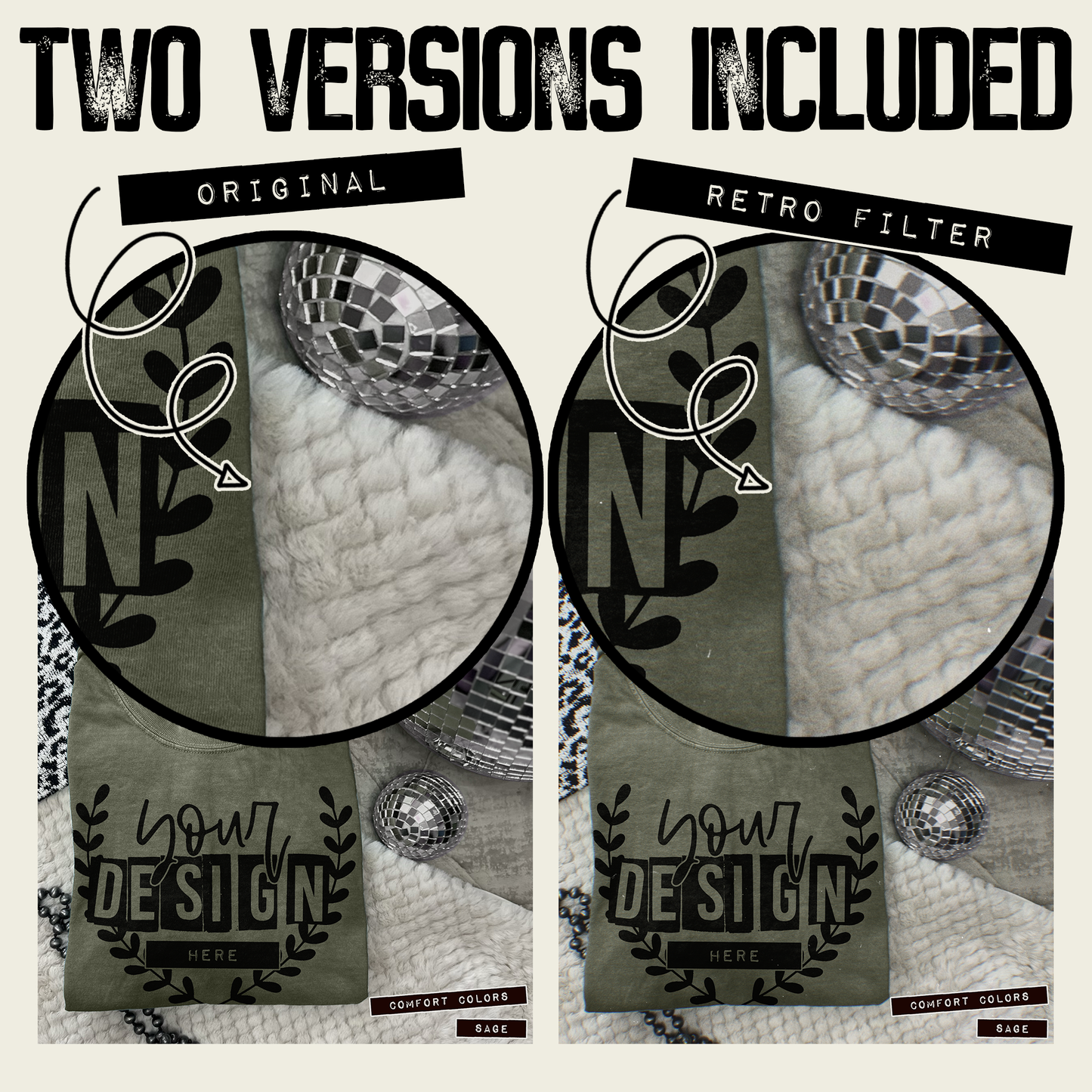 Comfort Colors Sage High Quality PSD File with Smart Object Mock-up