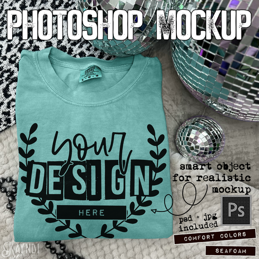 Comfort Colors Seafoam High Quality PSD File with Smart Object Mock-up