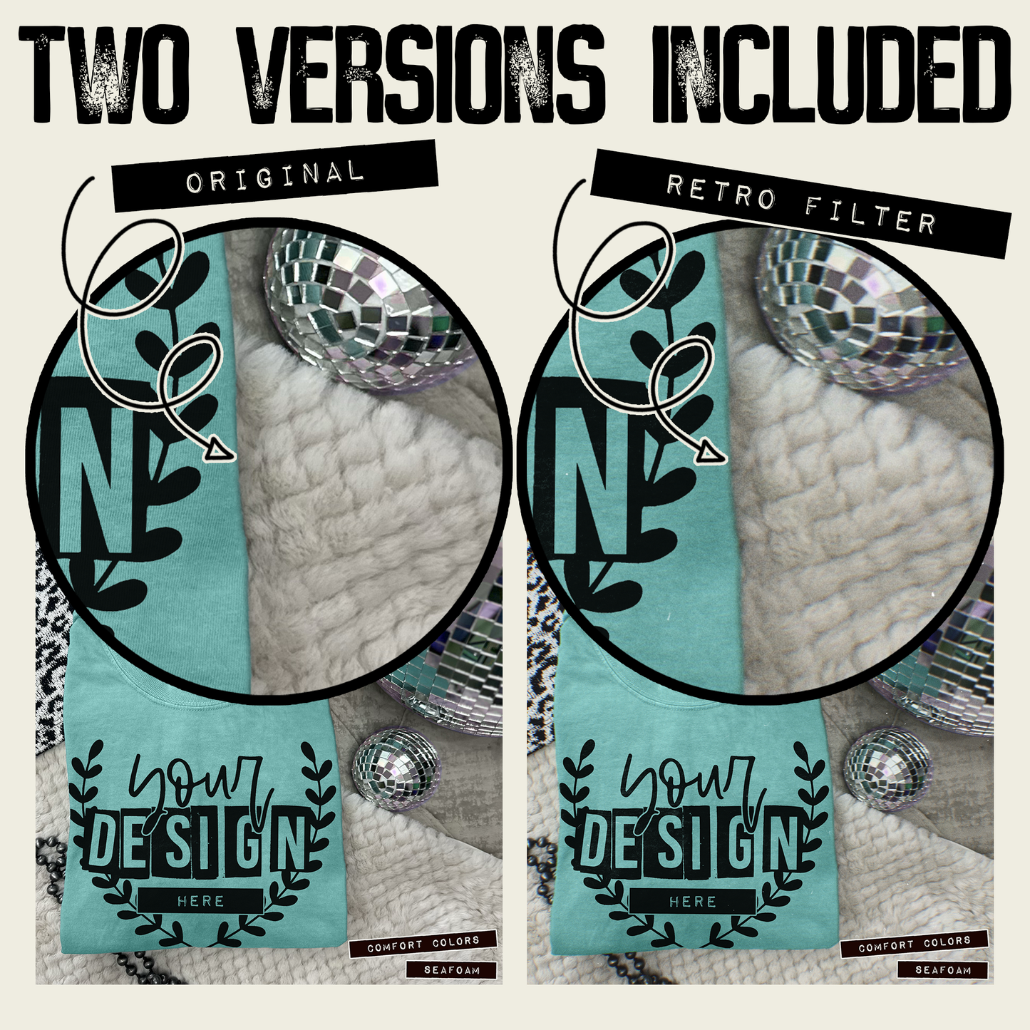 Comfort Colors Seafoam High Quality PSD File with Smart Object Mock-up