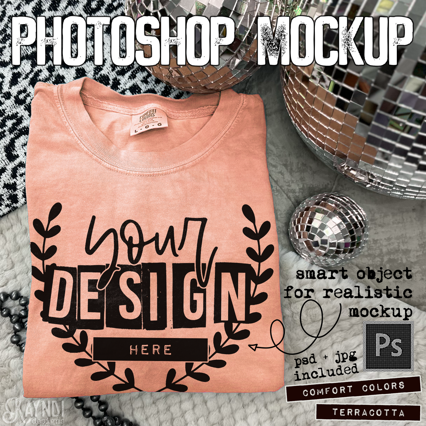 Comfort Colors Terracotta High Quality PSD File with Smart Object Mock-up