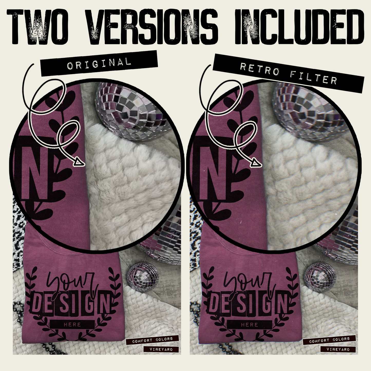 Comfort Colors Vineyard High Quality PSD File with Smart Object Mock-up