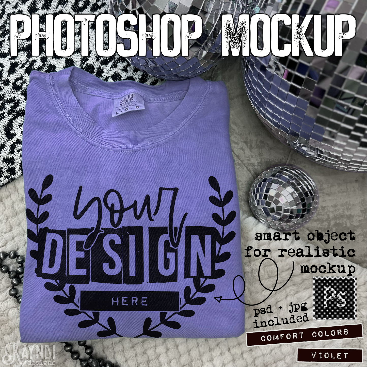 Comfort Colors Violet High Quality PSD File with Smart Object Mock-up