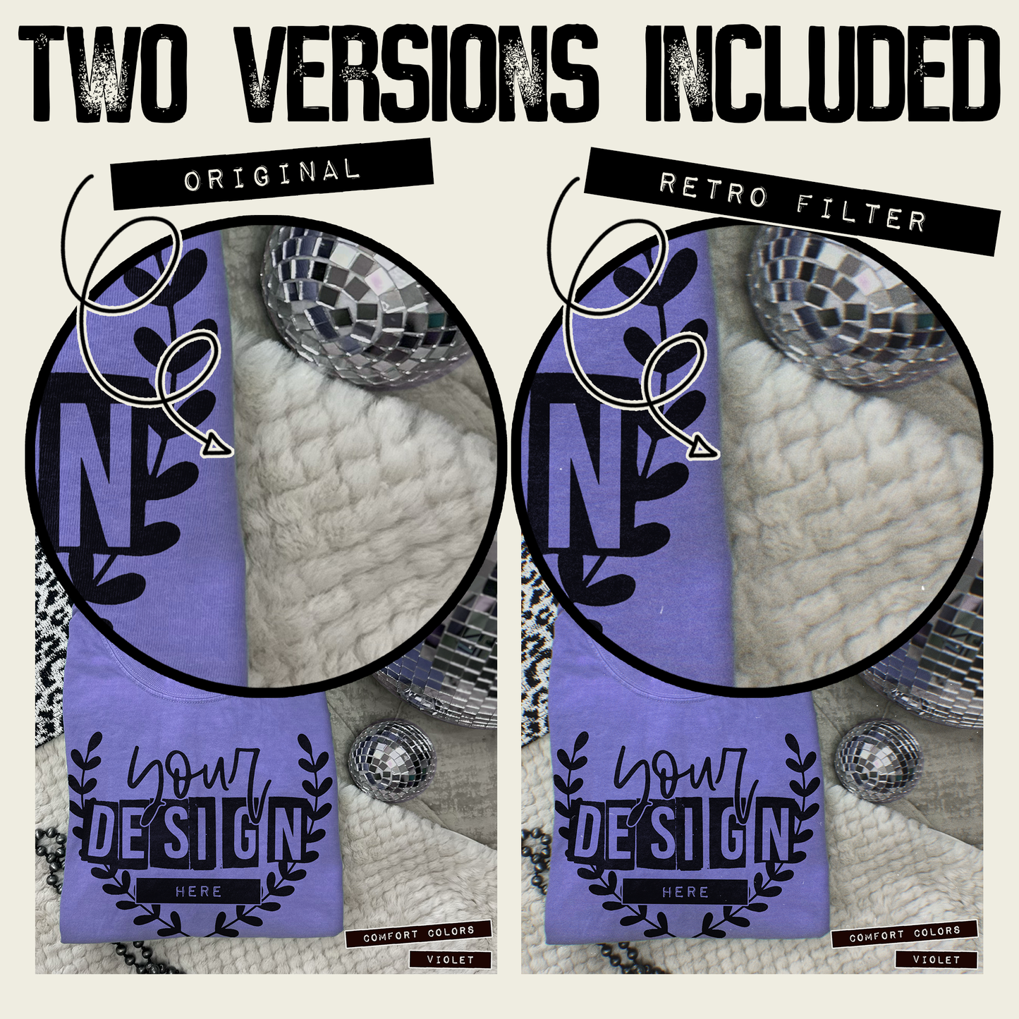 Comfort Colors Violet High Quality PSD File with Smart Object Mock-up