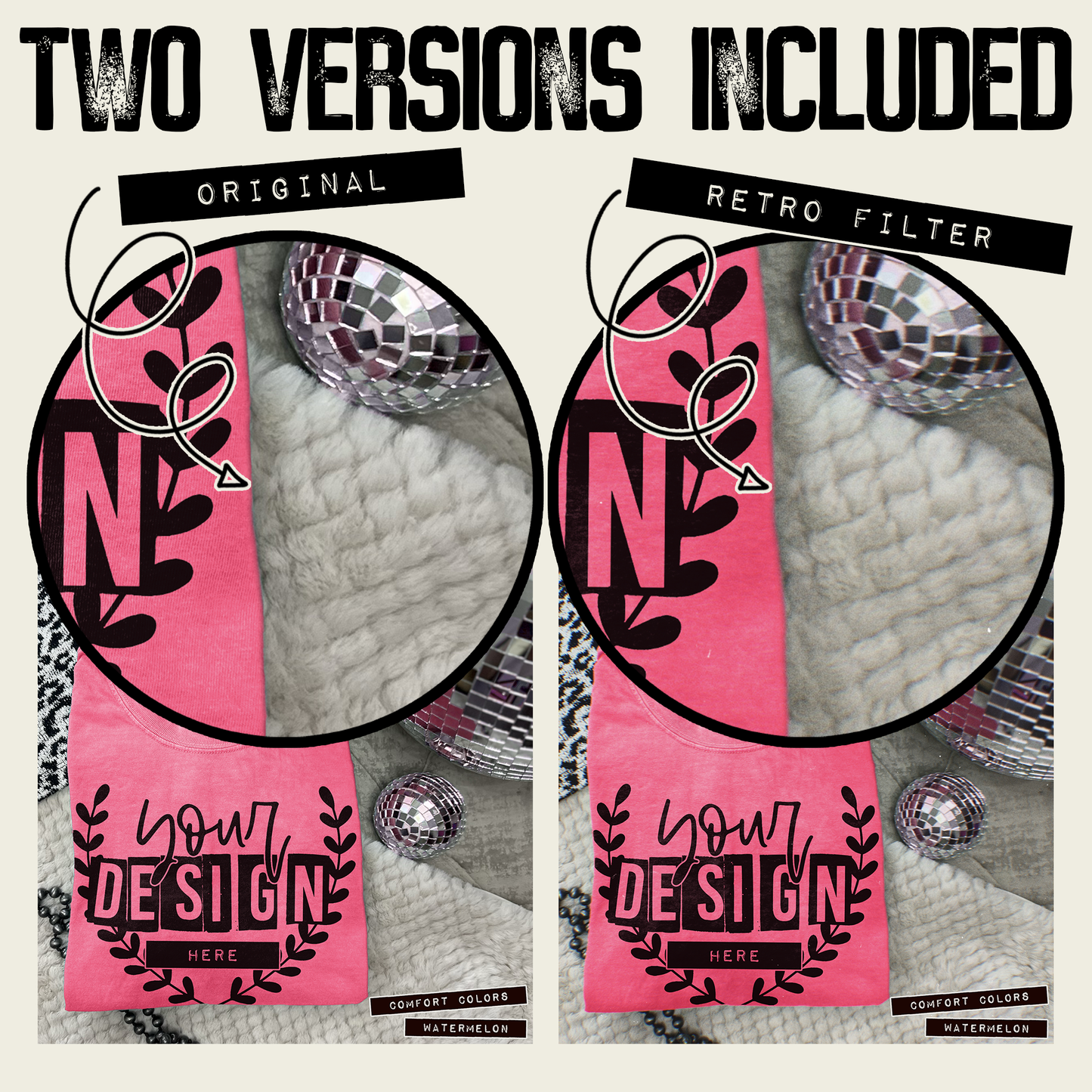 Comfort Colors Watermelon High Quality PSD File with Smart Object Mock-up