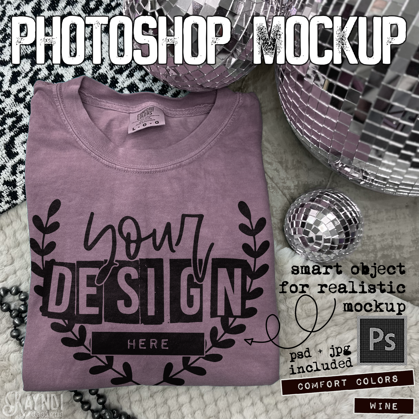 Comfort Colors Wine High Quality PSD File with Smart Object Mock-up