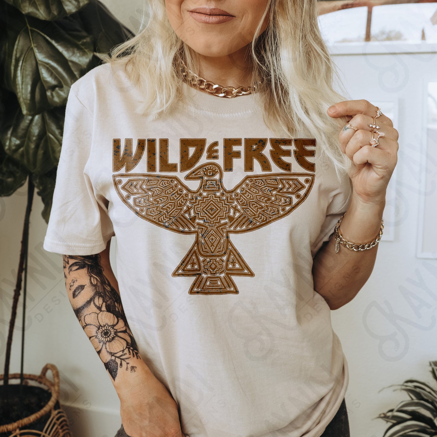 Wild Free Sublimation Design PNG Digital Download Printable Western Freebird Aztec