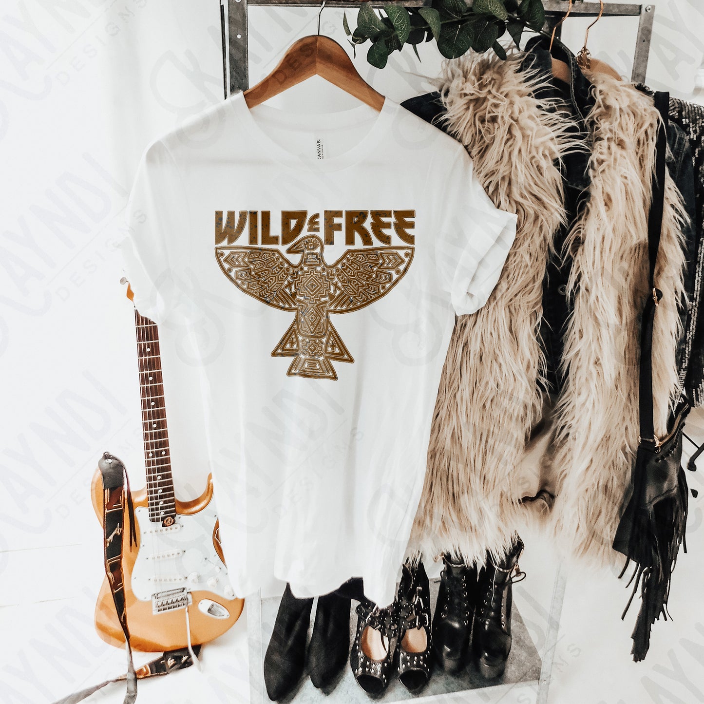 Wild Free Sublimation Design PNG Digital Download Printable Western Freebird Aztec