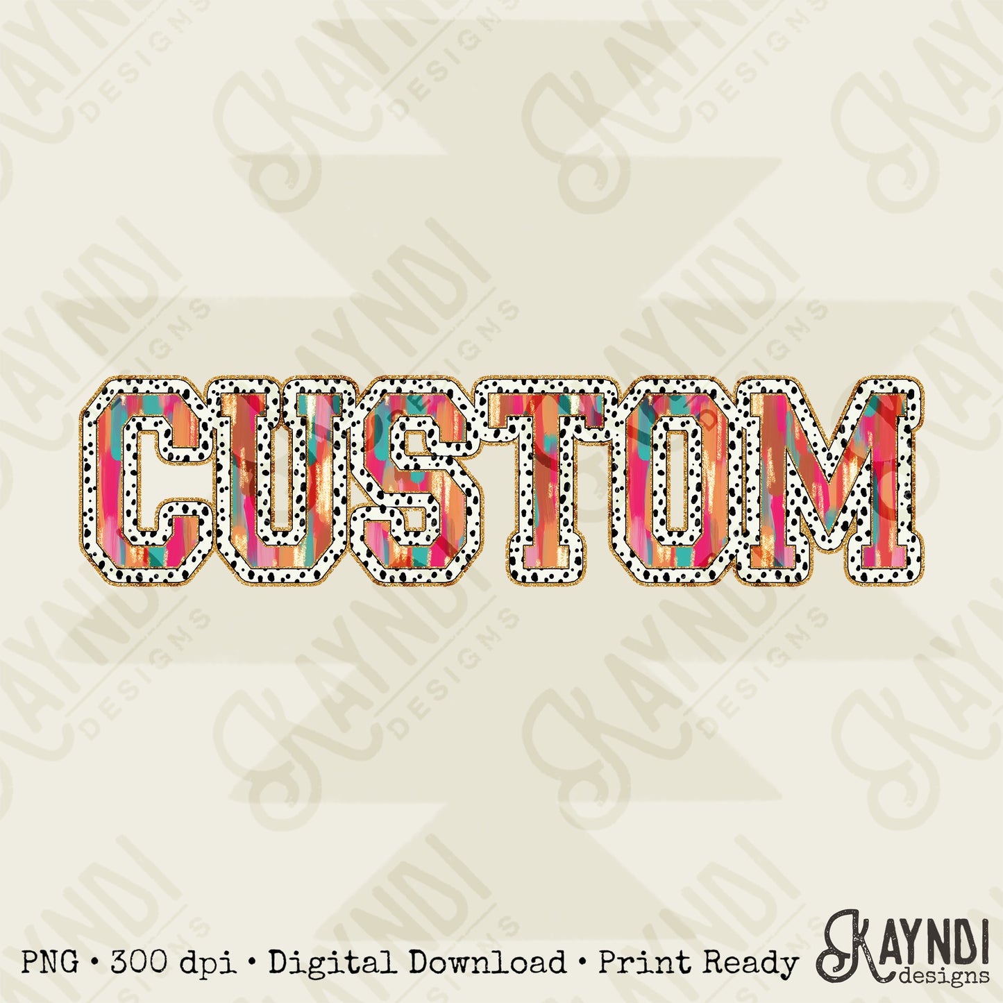 Custom Nickname Team Sports Design Sublimation Design PNG Digital Download Printable Pink Teal Gold Glitter Brushstrokes Mascot School Football Teacher Cheerleader Mama Mini