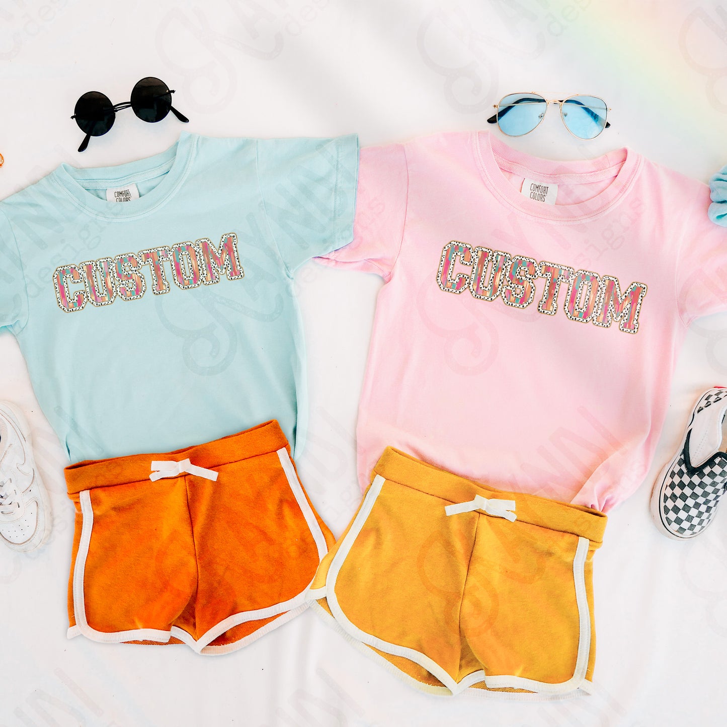 Custom Nickname Team Sports Design Sublimation Design PNG Digital Download Printable Pink Teal Gold Glitter Brushstrokes Mascot School Football Teacher Cheerleader Mama Mini