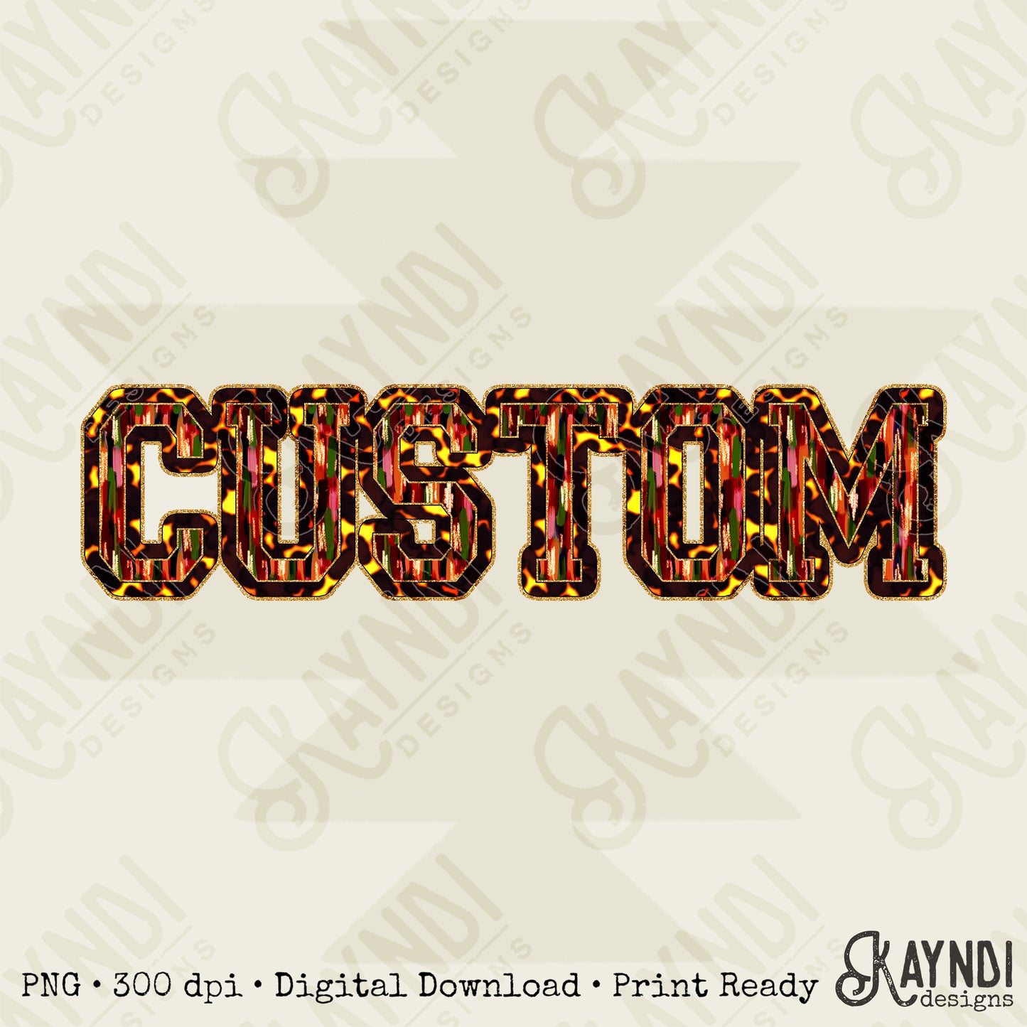 Custom Nickname Team Sports Design Sublimation Design PNG Digital Download Printable Tortoise Shell Gold Glitter Brushstrokes Mascot School Football Teacher Cheerleader Mama Mini