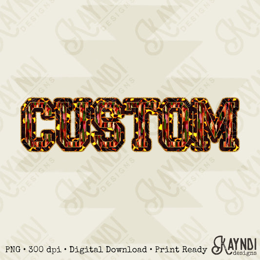 Custom Nickname Team Sports Design Sublimation Design PNG Digital Download Printable Tortoise Shell Gold Glitter Brushstrokes Mascot School Football Teacher Cheerleader Mama Mini