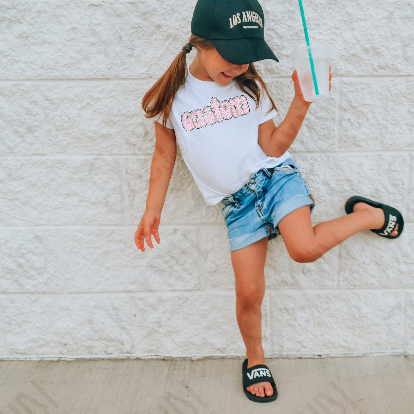 Custom Nickname Team Sports Design Sublimation Design PNG Digital Download Printable Pink Groovy Retro Flower Mascot School Football Teacher Cheerleader Mama Mini