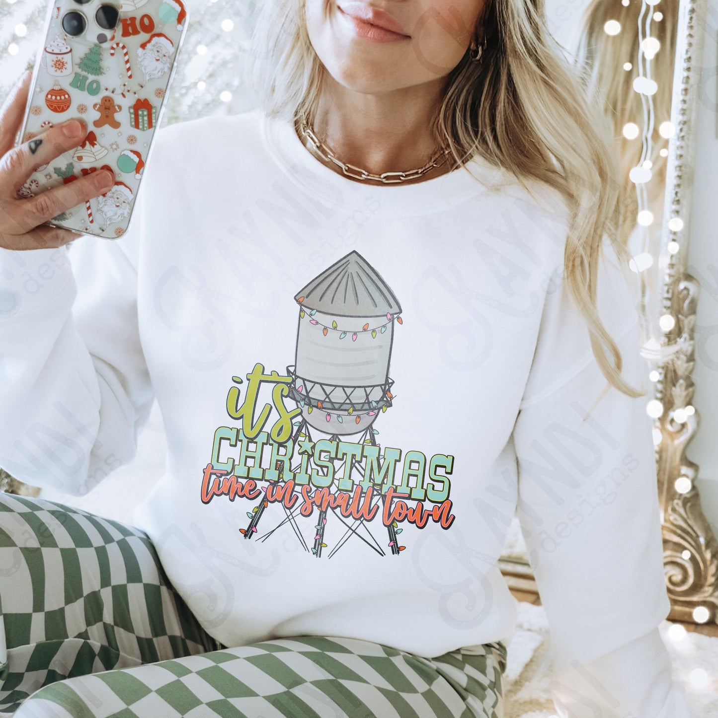 Customizable "Customize your own" Its Christmas Time in a Small Town Design PNG Digital Download Printable