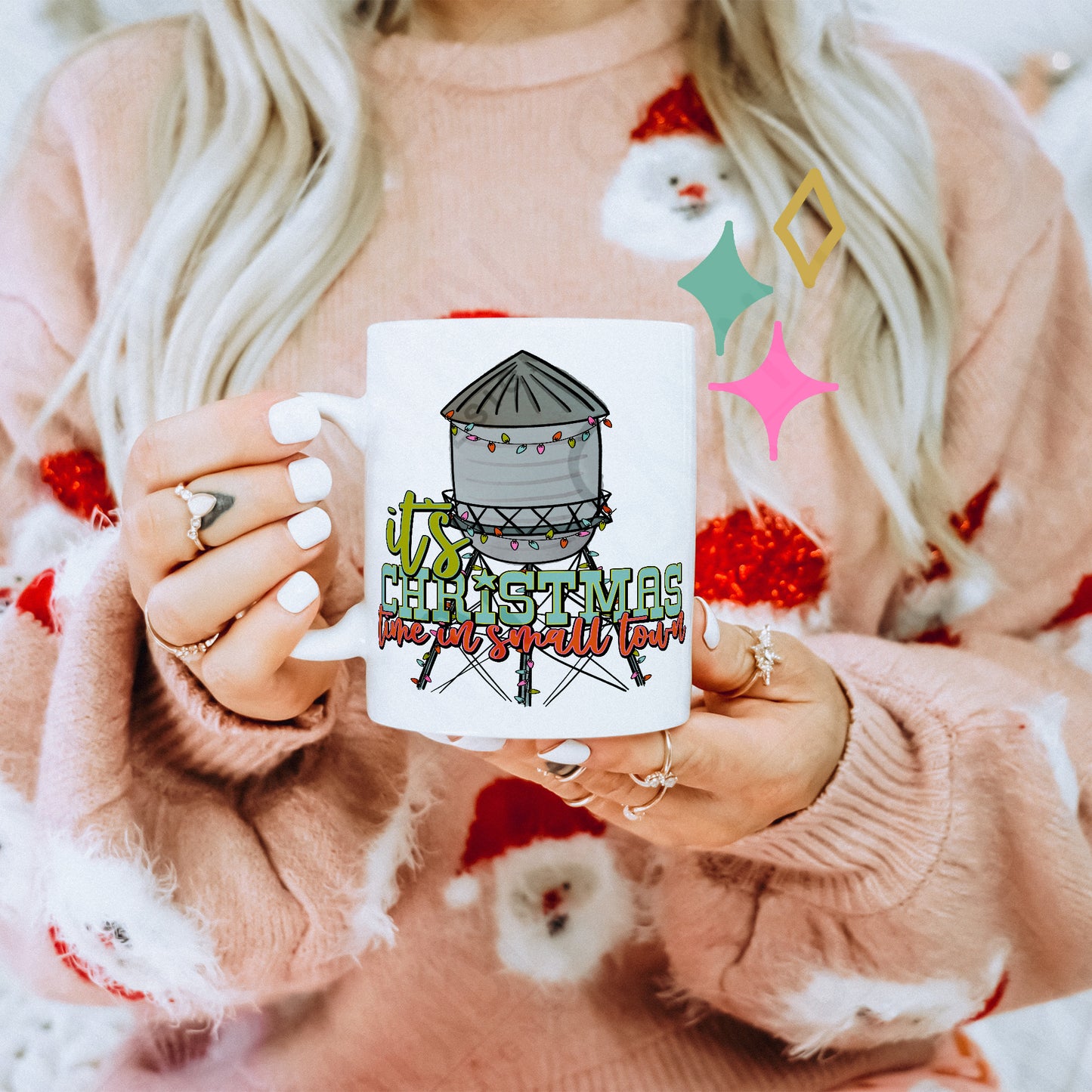 Customizable "Customize your own" Its Christmas Time in a Small Town Design PNG Digital Download Printable