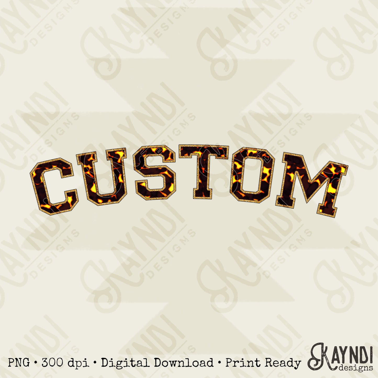 Custom Nickname Team Sports Design Sublimation Design PNG Digital Download Printable Tortoise Shell Gold Glitter Mascot School Football Teacher Cheerleader Mama Mini