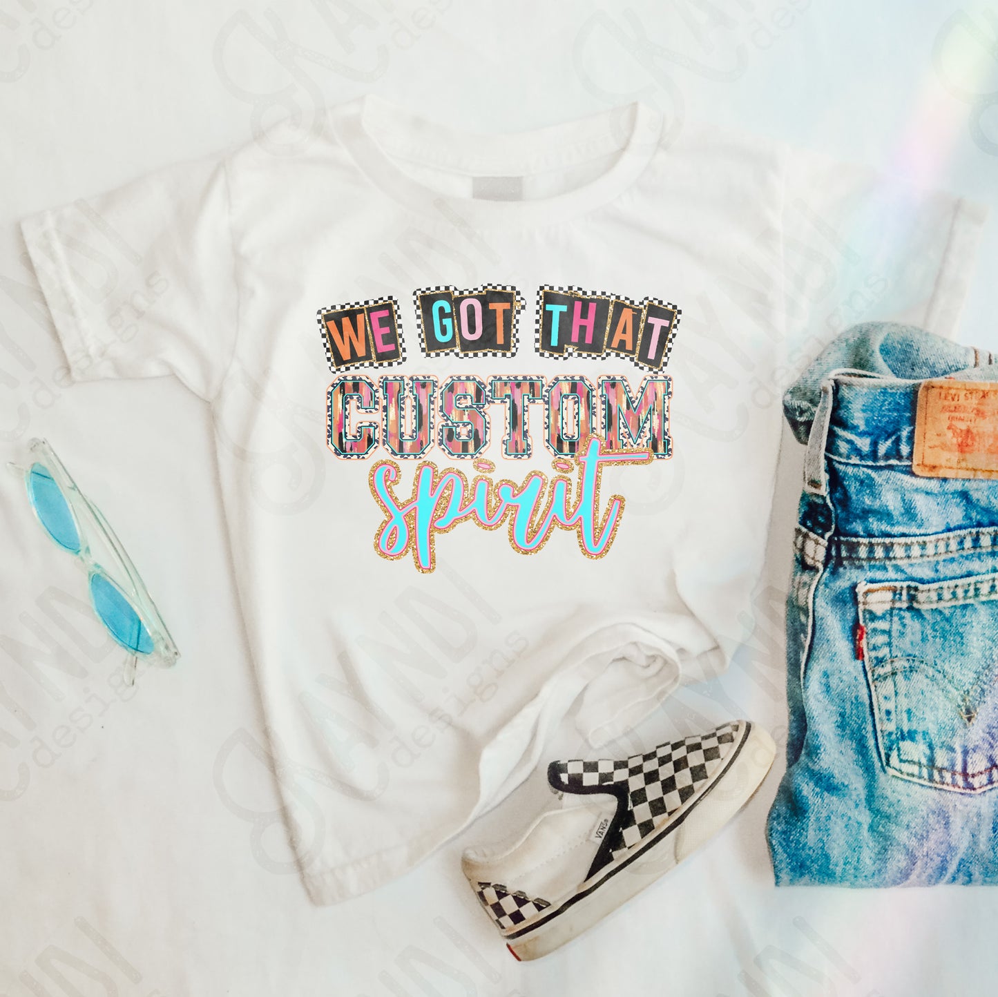 We Got that Team Spirit Custom Design Sublimation Design PNG Digital Download Printable Mascot Brushstrokes Glitter Cute School Design Football Cheerleader