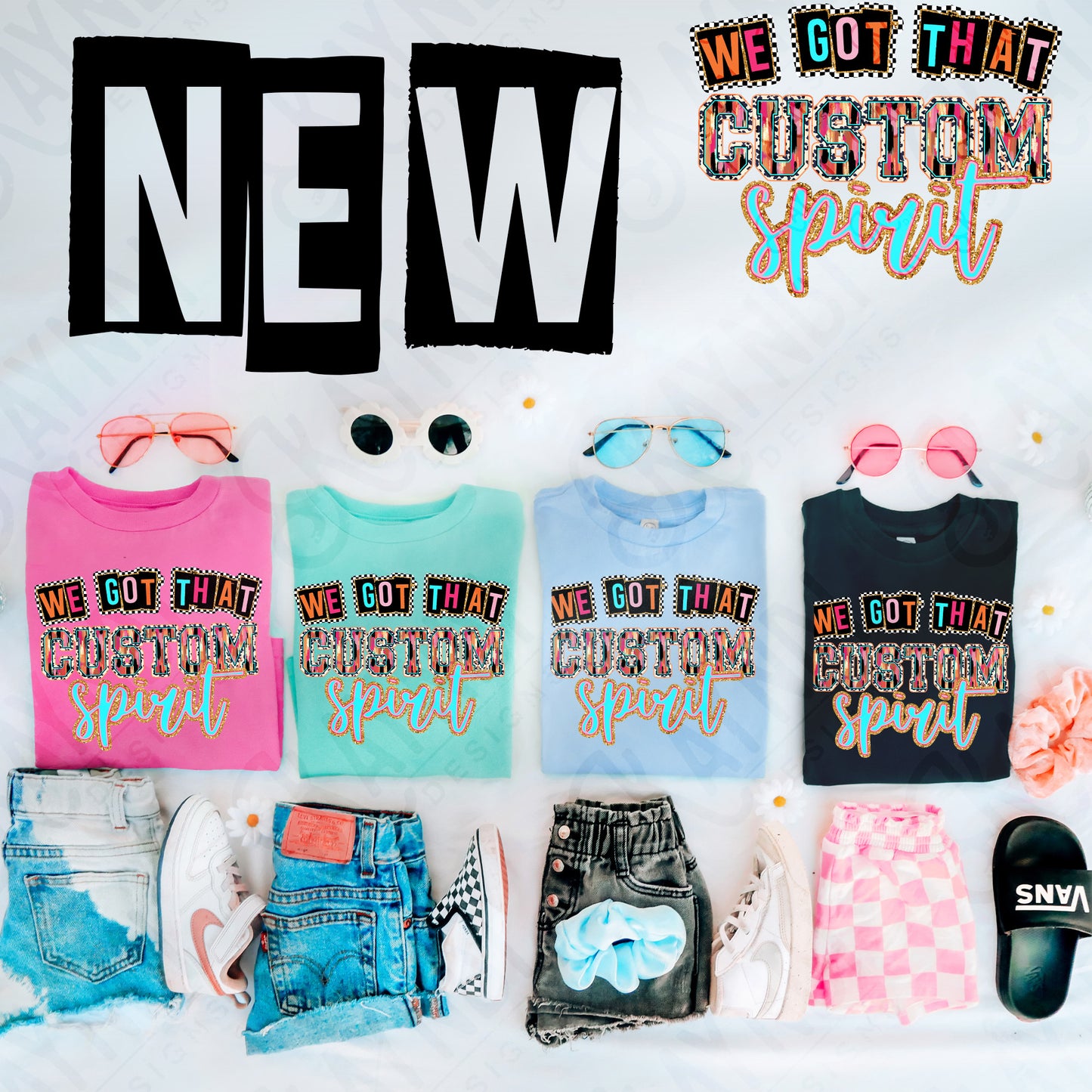 We Got that Team Spirit Custom Design Sublimation Design PNG Digital Download Printable Mascot Brushstrokes Glitter Cute School Design Football Cheerleader