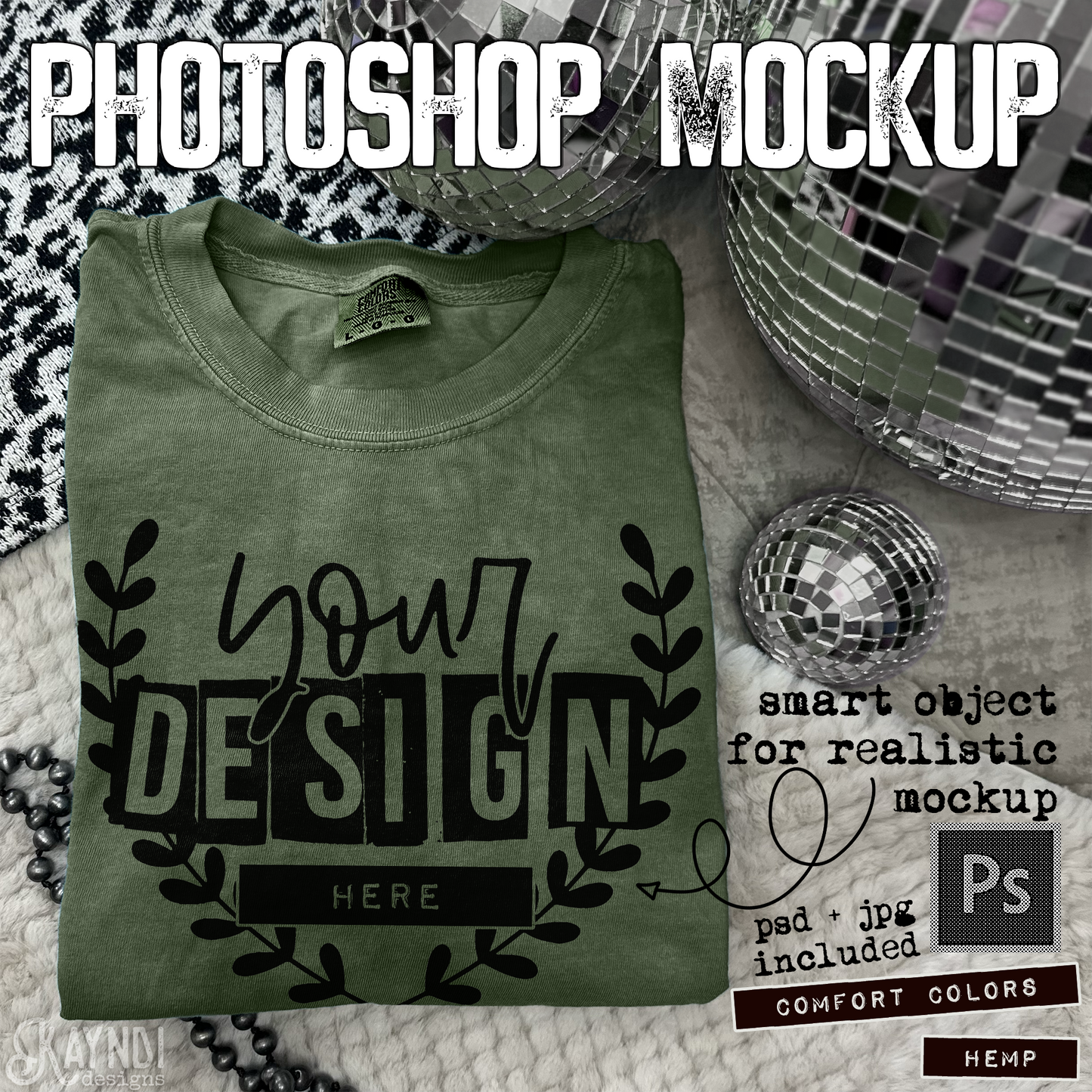 Comfort Colors Hemp High Quality PSD File with Smart Object Mock-up