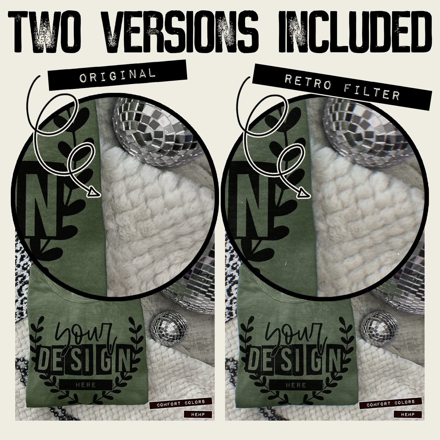 Comfort Colors Hemp High Quality PSD File with Smart Object Mock-up