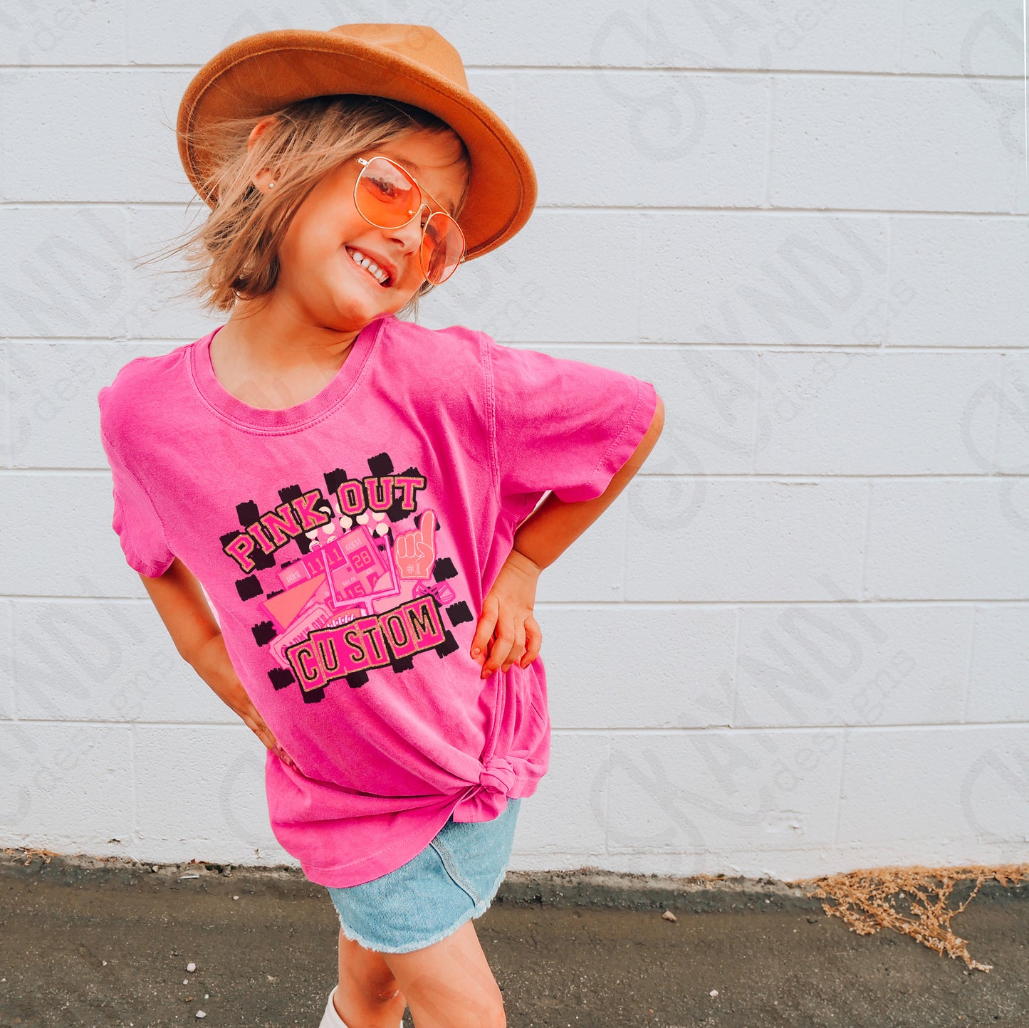 Pink Out Custom Mascot Pink Design Sublimation Design PNG Digital Download Printable Cute Girly Football Cheer Cheerleader