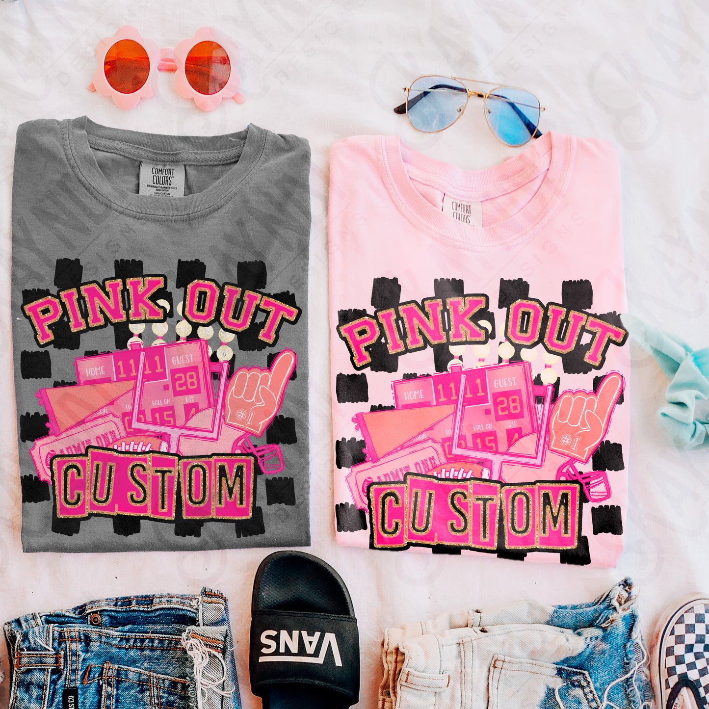 Pink Out Custom Mascot Pink Design Sublimation Design PNG Digital Download Printable Cute Girly Football Cheer Cheerleader