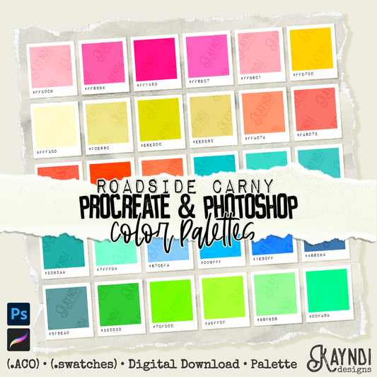 Roadside Carny Swatches iPad Design Procreate & Photoshop Color Palette