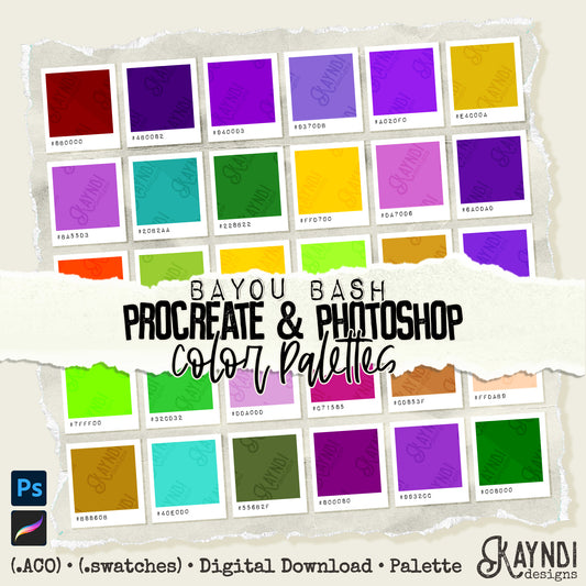 Bayou Bash Swatches iPad Design Procreate & Photoshop Color Palette
