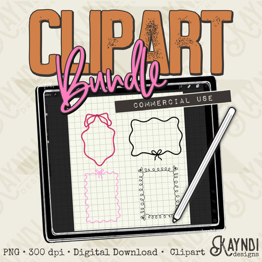 Bow Frames Element PNG Digital Downloads Elements Commercial Use Ribbons