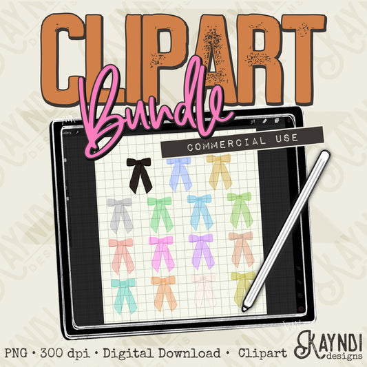 Bow Bundle Element PNG Digital Downloads Elements Commercial Use Ribbons Coquette