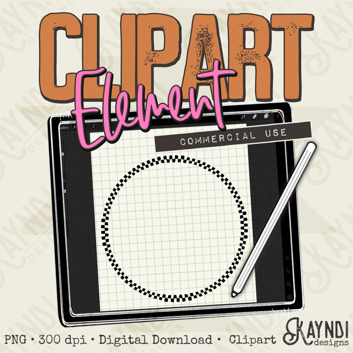 CheckFrame Element PNG Digital Downloads Elements Commercial Use Checkered Retro