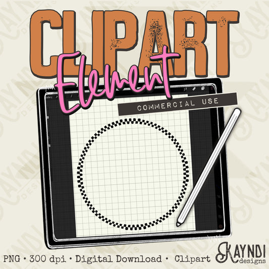 CheckFrame Element PNG Digital Downloads Elements Commercial Use Checkered Retro