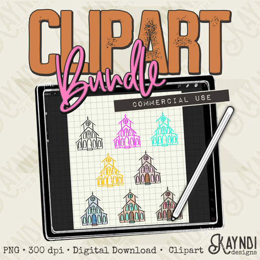 Church Bundle PNG Digital Downloads Elements Commercial Use Faith Religion