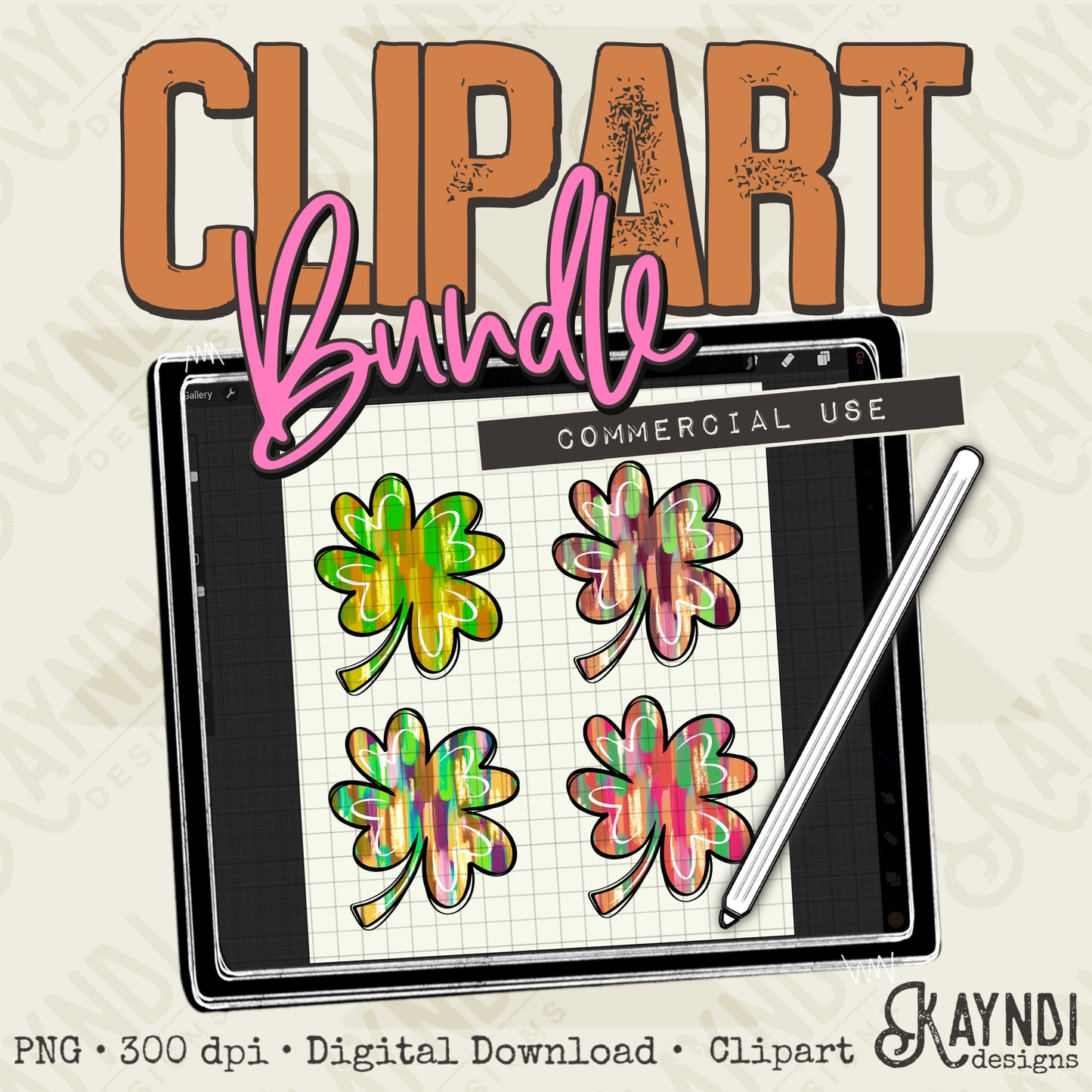 Clover Bundle PNG Digital Downloads Elements Commercial Use St. Patricks