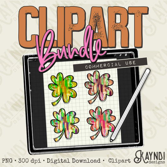 Clover Bundle PNG Digital Downloads Elements Commercial Use St. Patricks