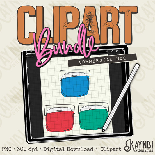 Coolers Bundle PNG Digital Downloads Elements Commercial Use Cookout BBQ