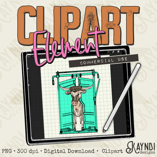 Cow 8 Clipart Element PNG Digital Downloads Elements Fillers Commercial Use