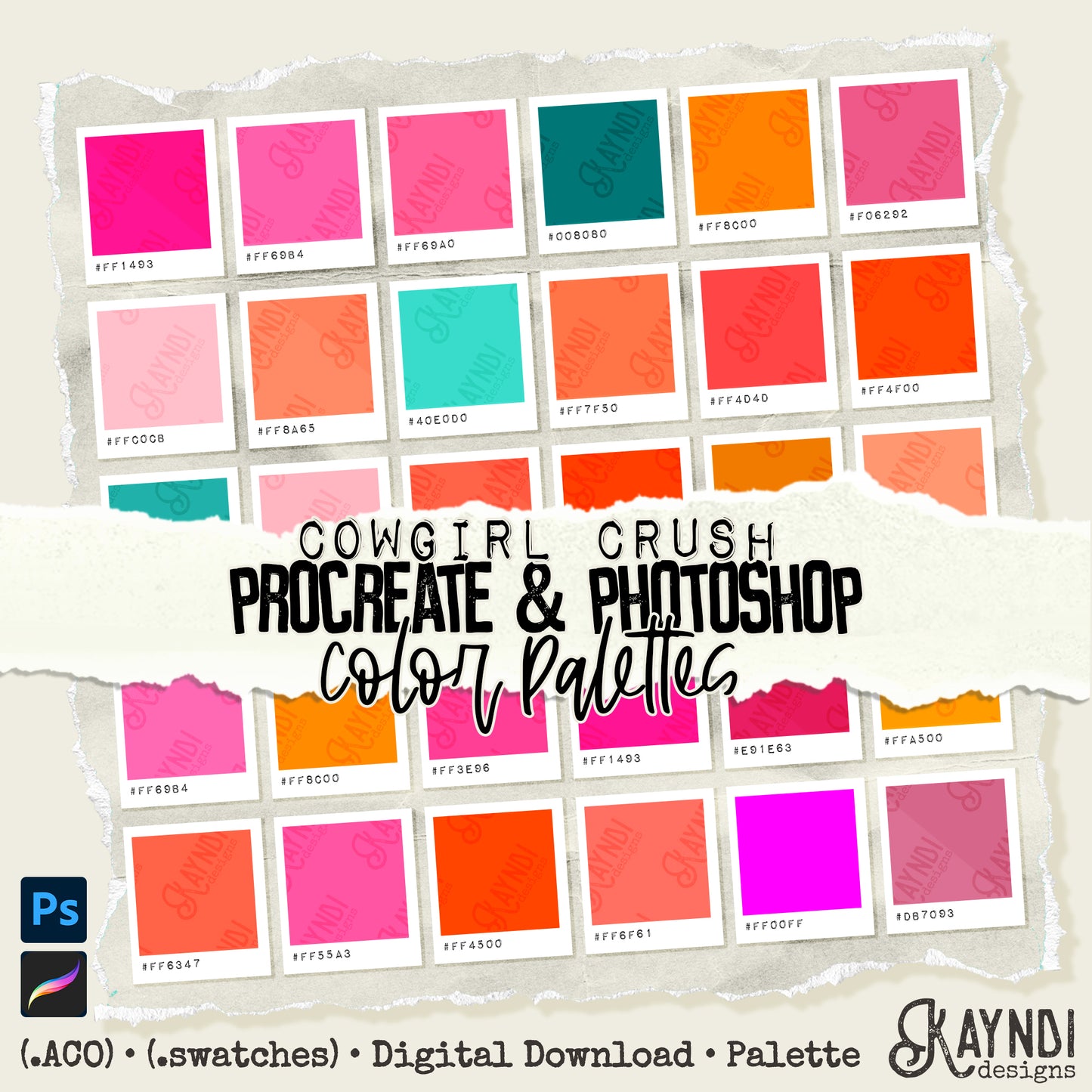 Cowgirl Crush Swatches iPad Design Procreate & Photoshop Color Palette