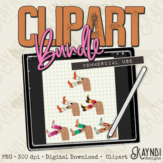 Cowgirl Legs Clipart Element Bundle PNG Digital Downloads Elements Fillers Commercial Use