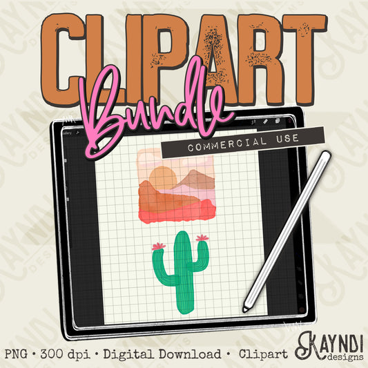 Desert Clipart Element Bundle PNG Digital Downloads Elements Fillers Commercial Use