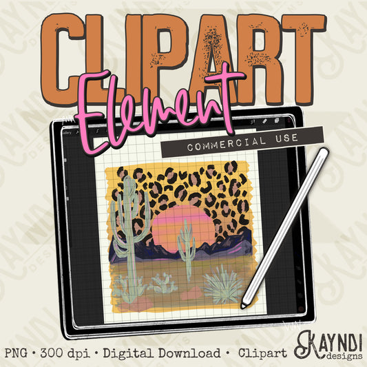 Desert Scene Element PNG Digital Downloads Elements Fillers Commercial Use
