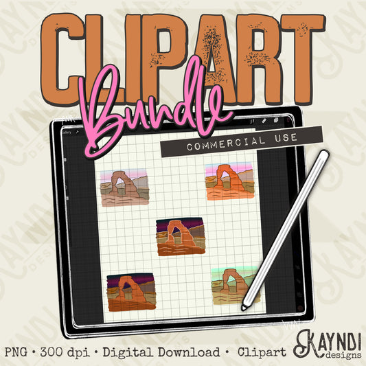 Desert Scene 3 Clipart Element Bundle PNG Digital Downloads Elements Fillers Commercial Use