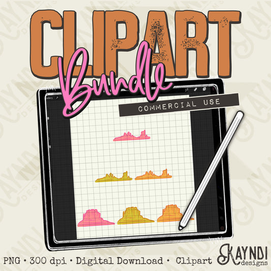 Desert Scene 5 Desert Rocks Clipart Element Bundle PNG Digital Downloads Elements Fillers Commercial Use