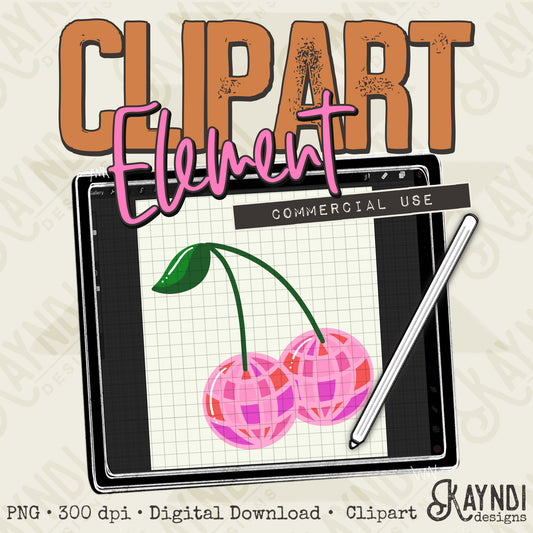 Disco Cherries Element PNG Digital Downloads Elements Fillers Commercial Use